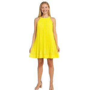 2/$30 ZARA Medium Yellow Pleated Sleeveless Dress Medium